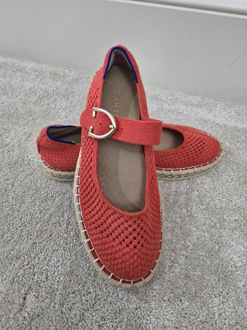 Time and Tru Elegant Red Espadrille Mary Jane Dress Shoes Women’s Size 6 - Picture 3 of 16